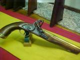 #2470 British Flintlock military size brass barreled Gentlemans or Officers Pistol - 1 of 14