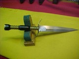 #0949 Unmarked Spearpoint Dagger, 6” blade with brass handguard - 1 of 7