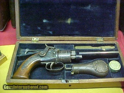#1504
Mass Arms - Wesson & Levitt’s Patent Belt Model, 5”x.31cal ...CASED SET!!