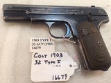 Colt 1903 Model M 32 acp. Early and Rare Type 1 Pocket Hammerless - 4 of 15