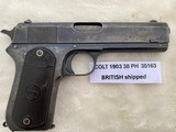 COLT Model 1903 Pocket Hammer 38 auto British marked - 2 of 13