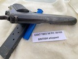 COLT Model 1903 Pocket Hammer 38 auto British marked - 6 of 13