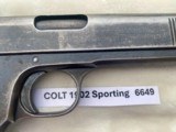 COLT 1902 38 acp auto rare and NICE Original Sporting model - 5 of 15