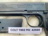 COLT 1902 MILITARY 38 acp auto Original Very Nice - 9 of 14
