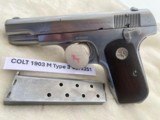 COLT 1903 Pocket Hammerless Type 3 Model M Nickel Matching - 12 of 15