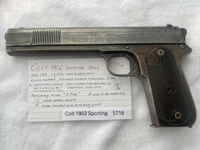 Colt 1902 Sporting 38 acp matching