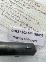 Colt 1902 Military Mexican shipped Pearl Grips with Colt Archive Letter - 2 of 13