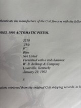COLT 1900 38 automatic pistol mfg 1902 - Image 11 of 14