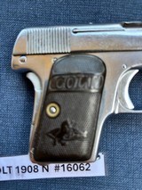 COLT 1908 Model N Nickel Vest Pocket 25 early - Image 3 of 9