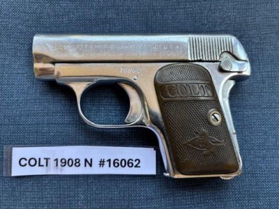 COLT 1908 Model N Nickel Vest Pocket 25 early - Image 1 of 9