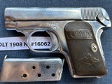 COLT 1908 Model N Nickel Vest Pocket 25 early - Image 9 of 9