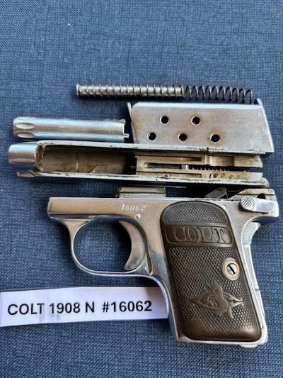 COLT 1908 Model N Nickel Vest Pocket 25 early - Image 5 of 9