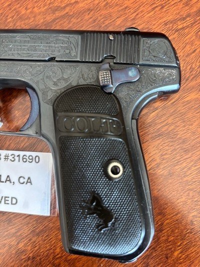 ENGRAVED COLT 1908 380 Model M Pocket Hammerless - Image 5 of 15