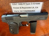 ENGRAVED COLT 1908 380 Model M Pocket Hammerless - Image 8 of 15