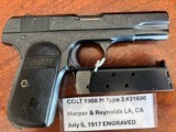 ENGRAVED COLT 1908 380 Model M Pocket Hammerless - Image 1 of 15