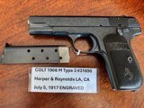 ENGRAVED COLT 1908 380 Model M Pocket Hammerless - Image 3 of 15