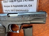 ENGRAVED COLT 1908 380 Model M Pocket Hammerless - Image 9 of 15