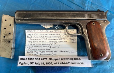 COLT 1900 First Year. Early serial number. Shipped to Browning - Image 2 of 13