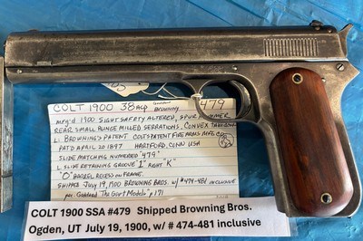 COLT 1900 First Year. Early serial number. Shipped to Browning - Image 3 of 13