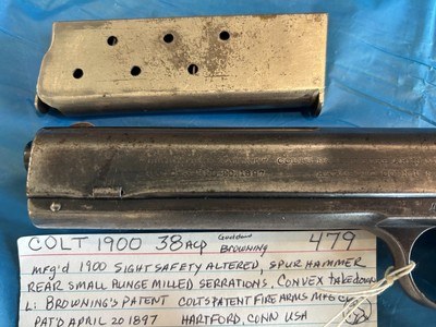 COLT 1900 First Year. Early serial number. Shipped to Browning - Image 8 of 13