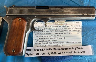 COLT 1900 First Year. Early serial number. Shipped to Browning - Image 1 of 13