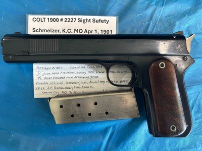 COLT 1900 Auto Sight Safety 38acp w Letter RARE - Image 14 of 15