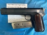 COLT 1900 Auto Sight Safety 38acp w Letter RARE - Image 14 of 15