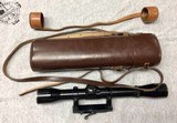 EXTREMELY RARE Paul Jaeger Side Mount with Weaver All American 4 power scope and original leather carry case! - 1 of 9