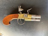 18TH CENTURY BRITISH 70 BORE THREE (3) BARRELED (STEEL) FLINTLOCK BOX LOCK PISTOL C&R - 3 of 7