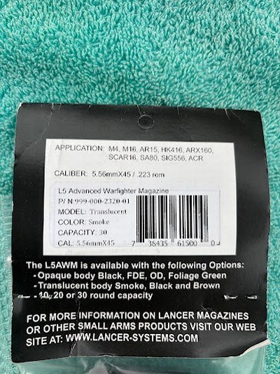 LANCER WARFIGHTERAR-15 223/556X45 30 RD MAGAZINE MADE IN USA - Image 3 of 4