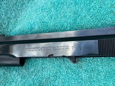 VINTAGE COLT GOV MODEL .45 CAL AUTO TARGET SLIDE "BO MAR" SIGHT, COLT BARREL - Image 7 of 10
