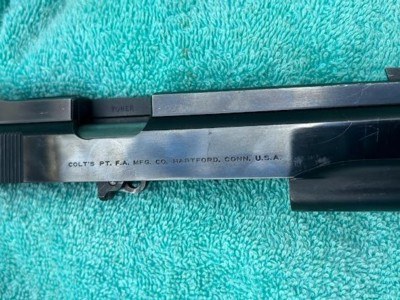 VINTAGE COLT GOV MODEL .45 CAL AUTO TARGET SLIDE "BO MAR" SIGHT, COLT BARREL - Image 8 of 10