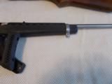 Ruger 10/22 Stainless steel 22 cal. Assault rifle w/folding Black Warrior parkerized steel stock also - 6 of 9