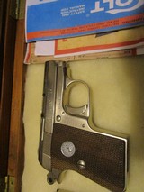 Colt 'Junior Colt Pocket' 25ACP Nickel-walnut display case, Sauer 'Snap Off' leather holster - 3 of 7