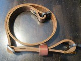 Savage 1" sling screw-tight swivels (1950's original) thick leather - 1 of 7