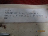 Heckler & Kock model HKSM see-thru scope mounts & 1" rings - 3 of 3