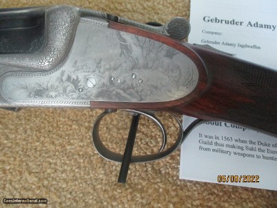 Adamy Gerbruder Jagdwaffen, Chancellor - highest grade to Custom Outfitters 1968,20ga hidden detatchable sidelock, full coverage Bolino gamescenes - Image 6 of 24