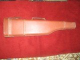 Gun Cases leather Mutton Single motor case natural leather with brown calor, leather insides so need sock for proper inner protection - 1 of 4