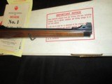 Ruger #-1 RSI International Carbine, 243 full stock w/swivel stud, quater rib s#133-13456 mid 80's extra grade transition walnut as was in 60's & 70's - 5 of 12