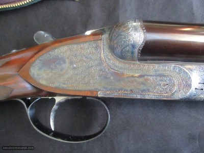 Francotte Eagle Grade 12gasidelplate with most exotic engraving & gold Eagle inlay - Image 14 of 23