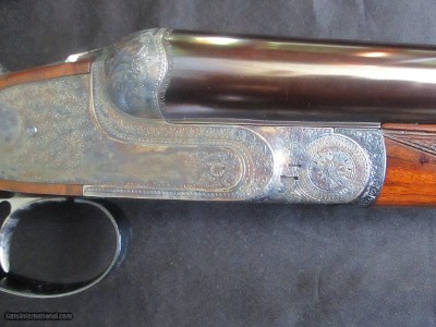Francotte Eagle Grade 12gasidelplate with most exotic engraving & gold Eagle inlay - Image 13 of 23