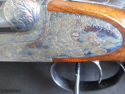 Francotte Eagle Grade 12gasidelplate with most exotic engraving & gold Eagle inlay - Image 7 of 23