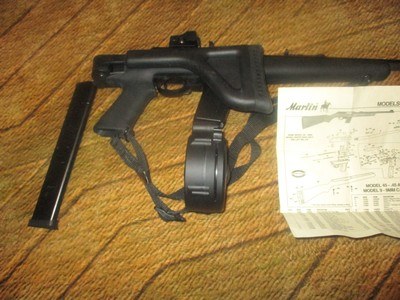 Marlin HTS45 (Home, Tactical, Sporting) Carbine 45ACP or 9mm, Folding or Retractrable stock,(pictured) Open bolt last shot, - Image 3 of 19