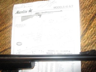 Marlin HTS9 (Home, Tactical, Sporting) 9mm or 45 ACP, semi-auto, open bolt last rd. - Image 4 of 7