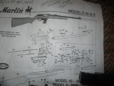 Marlin HTS9 (Home, Tactical, Sporting) 9mm or 45 ACP, semi-auto, open bolt last rd. - Image 7 of 7