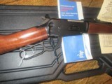 Winchester 94AE, Saddle Ring Carbine, 44 mag. (1 yr. only 1987) in Deluxe exotic American walnut & carbine angle eject,
factory drilled & tapped - 5 of 18