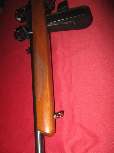 Ruger 10/22 Sporter Deluxe, Checkered Walnut 22lr, 7rd. also very rare early 50rd. teardrop drum mag. - Image 5 of 6