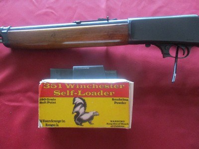 Winchester 1907(444xx) Carbine 351 Win. semi-auto5rd. also 10rd. factory magazines, 1 Box factory ammo - Image 6 of 11