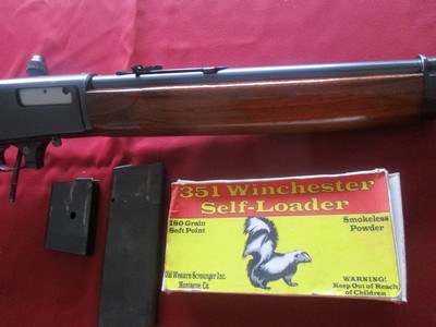 Winchester 1907(444xx) Carbine 351 Win. semi-auto5rd. also 10rd. factory magazines, 1 Box factory ammo - Image 3 of 11
