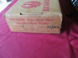 Ruger #1B 22/250 plain barrel, quater rib with intregral scope bases, Ruger high30mm rungs 130 min 70's prefix - Image 6 of 11